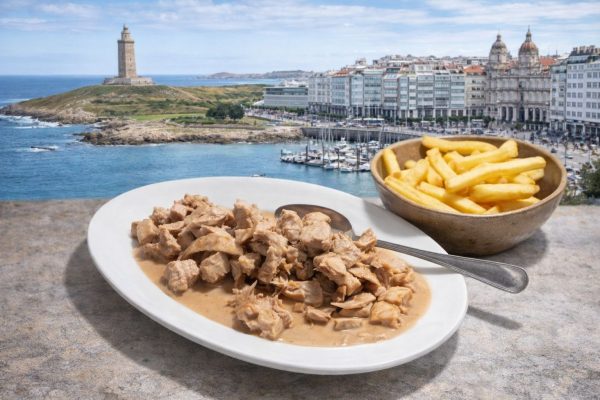 Raxo con champiñones